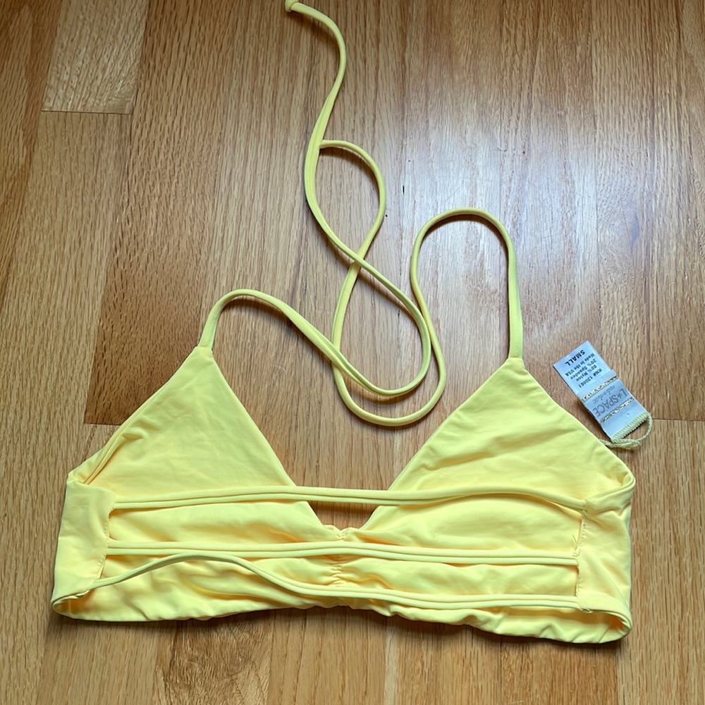 Bright yellow l space bikini top